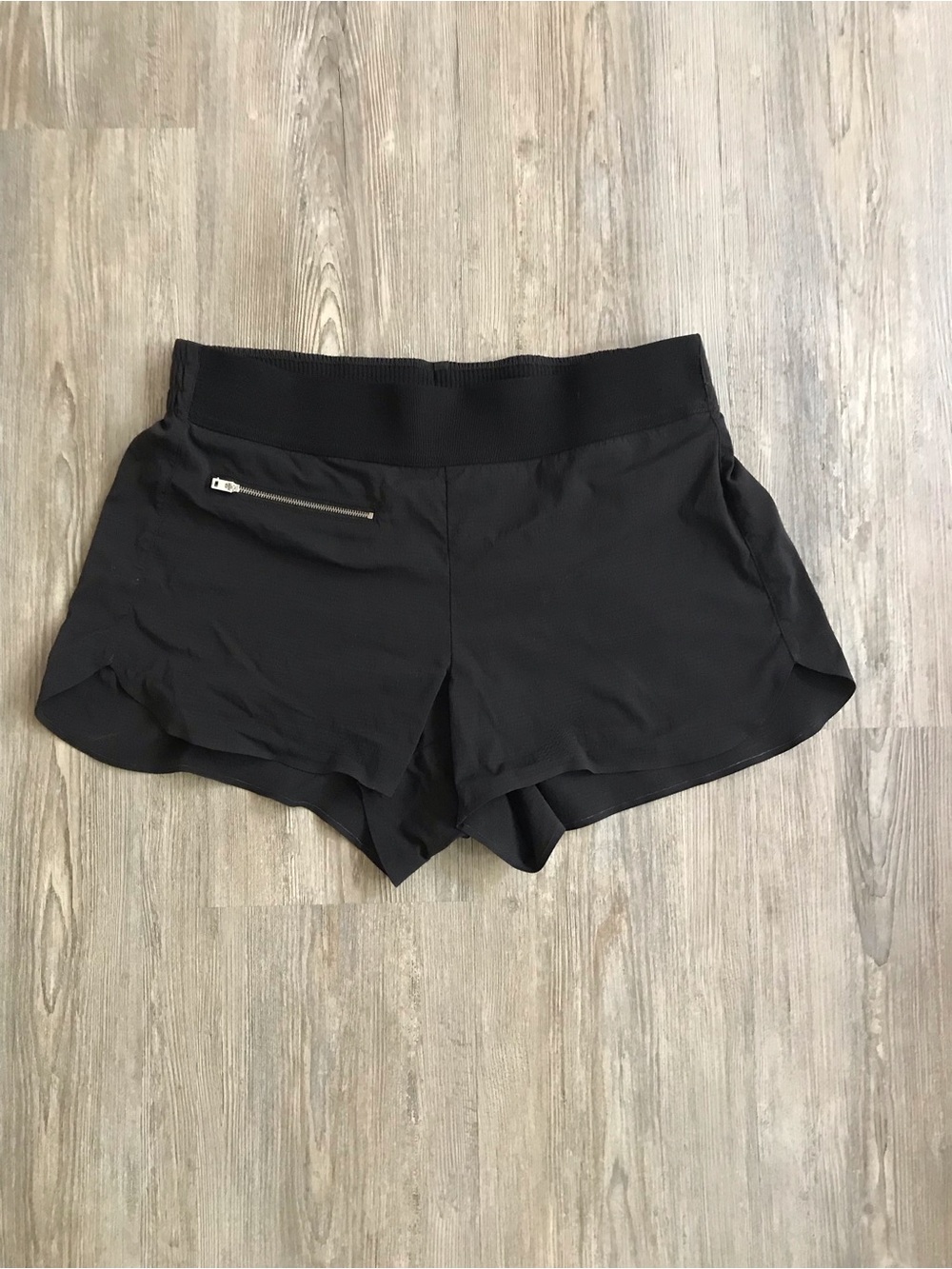 Athleta Black Athletic Shorts with Zip Pocket
